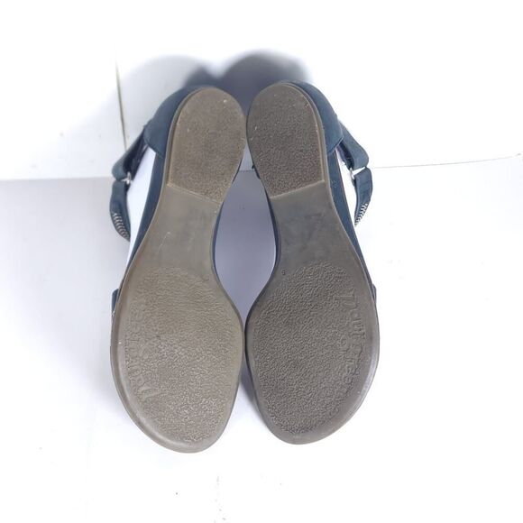 Paul Green Women's Cotie US7,5 AU5 Blue Leather Embellished Ankle Strap Sandals - Picture 12 of 15